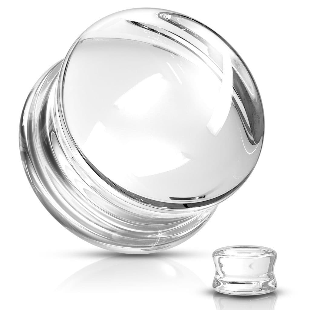 Skleněný plug do ucha čirý (12 mm)