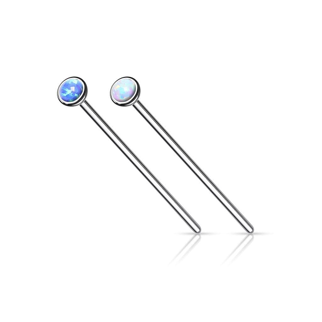 Variabilní piercing do nosu s opálem 2 mm (modrá)