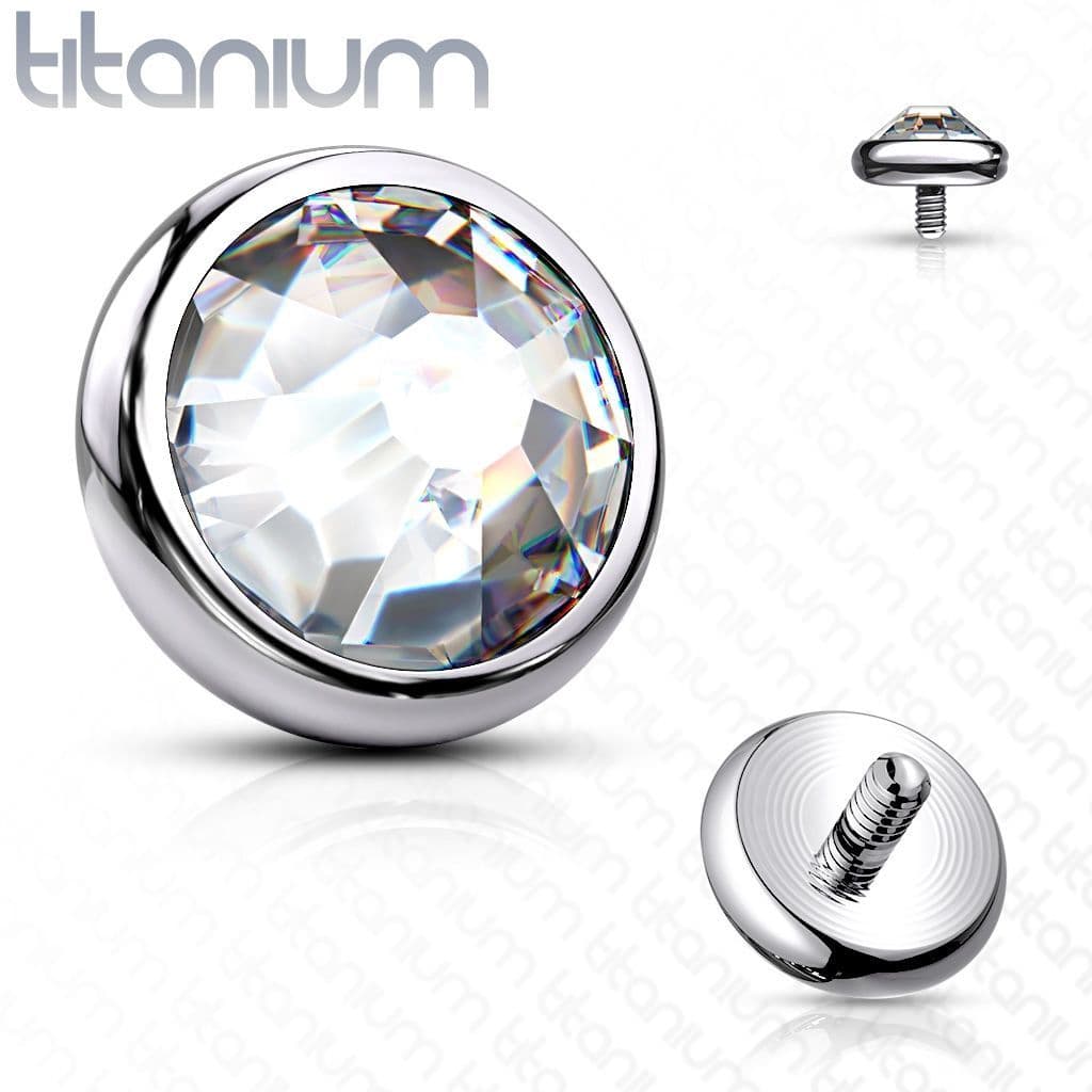 Náhradní kamínek k labretě TITAN, závit 1,2 mm, 3mm (čirá)