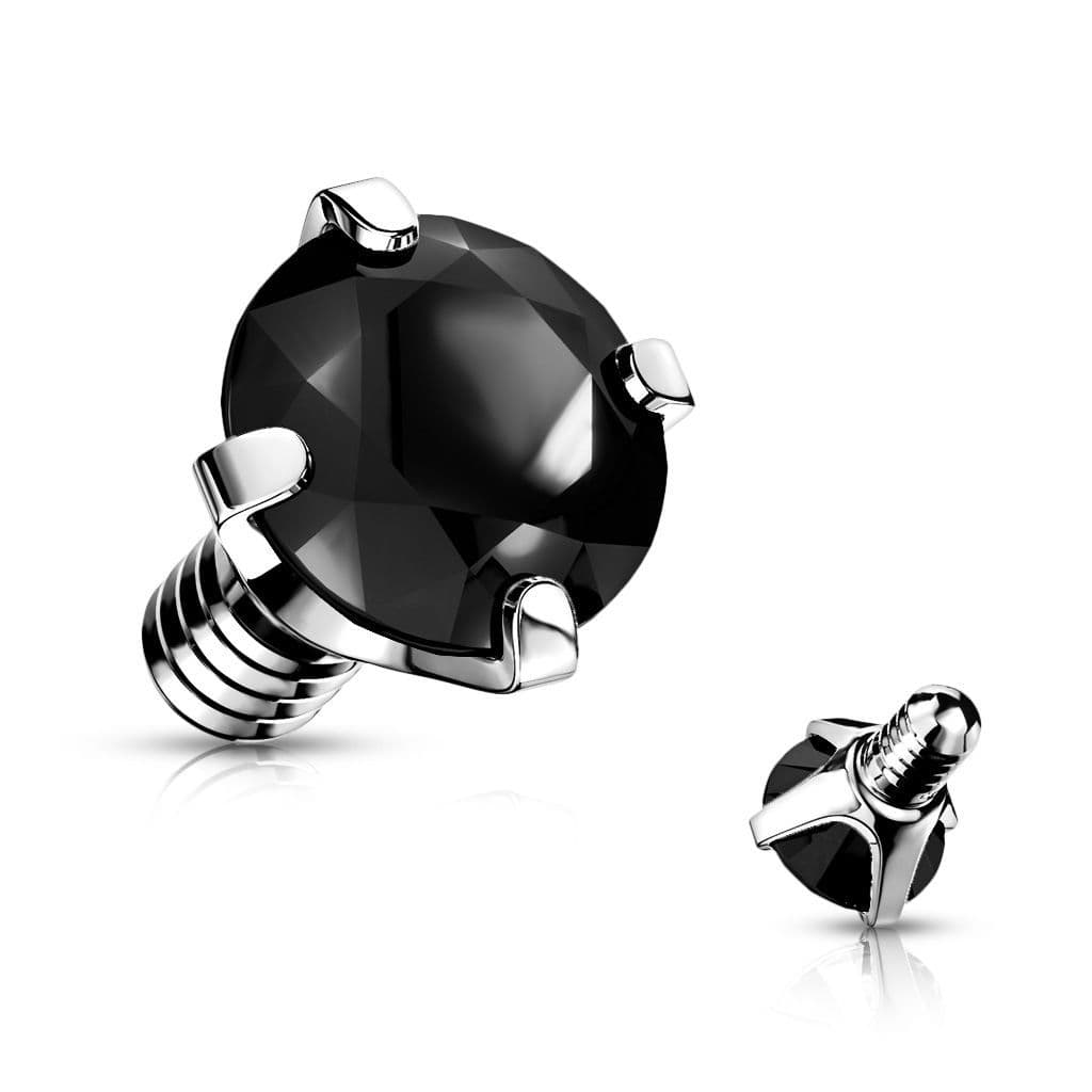Ozdobný kamínek k mikrodermálu, průměr 4 mm (černá)