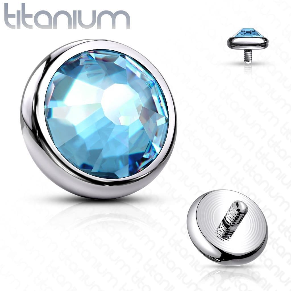 Náhradní kamínek k dermálu TITAN, závit 1,6 mm, 4mm (tyrkysová)
