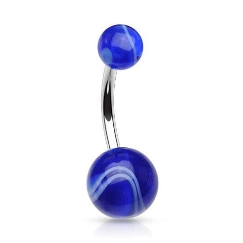 Piercing do pupíku - banánek (modrá)