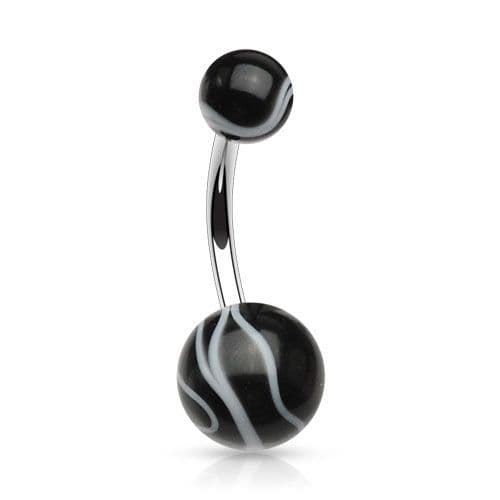 Piercing do pupíku - banánek (černá)
