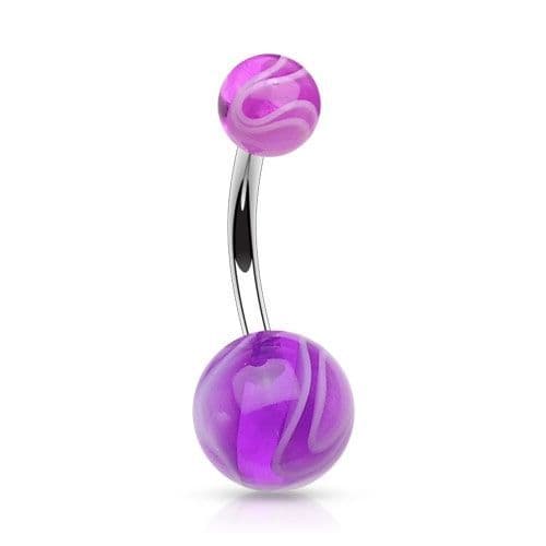 Piercing do pupíku - banánek (fialová)