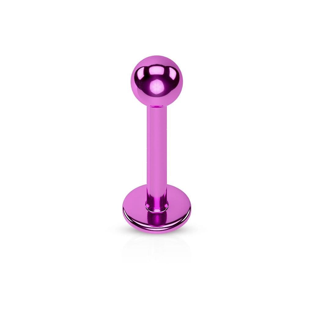 Piercing do brady - labreta (fialová, 1,2 x 6 x 3 mm)