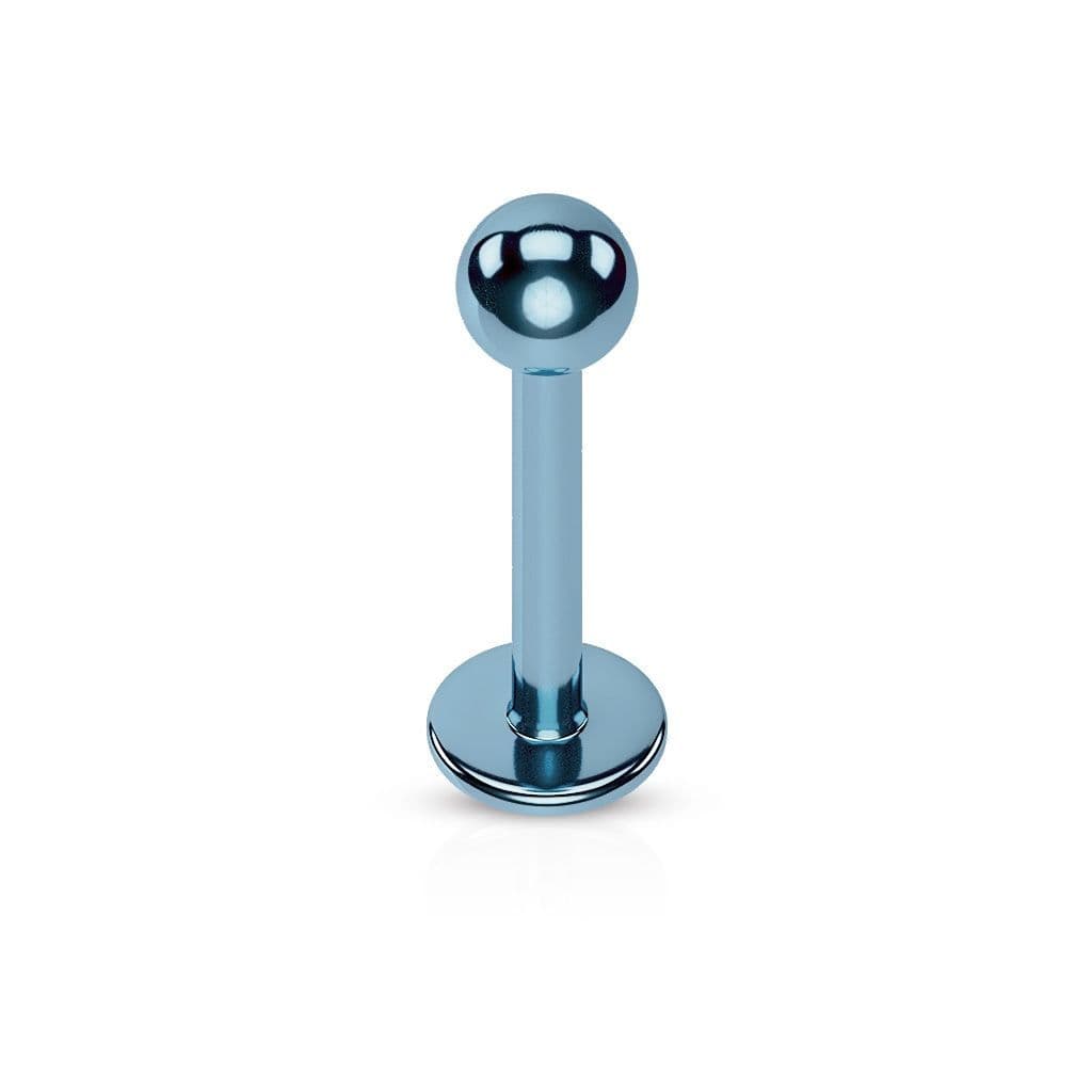 Piercing do brady - labreta (světle modrá, 1,2 x 10 x 3 mm)