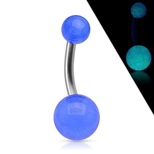 Fosforeskující piercing do pupíku - TITAN (fialová)