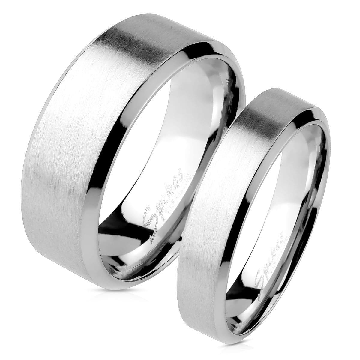 OPR1393 Snubní prsteny ocel - pár 4+8 mm