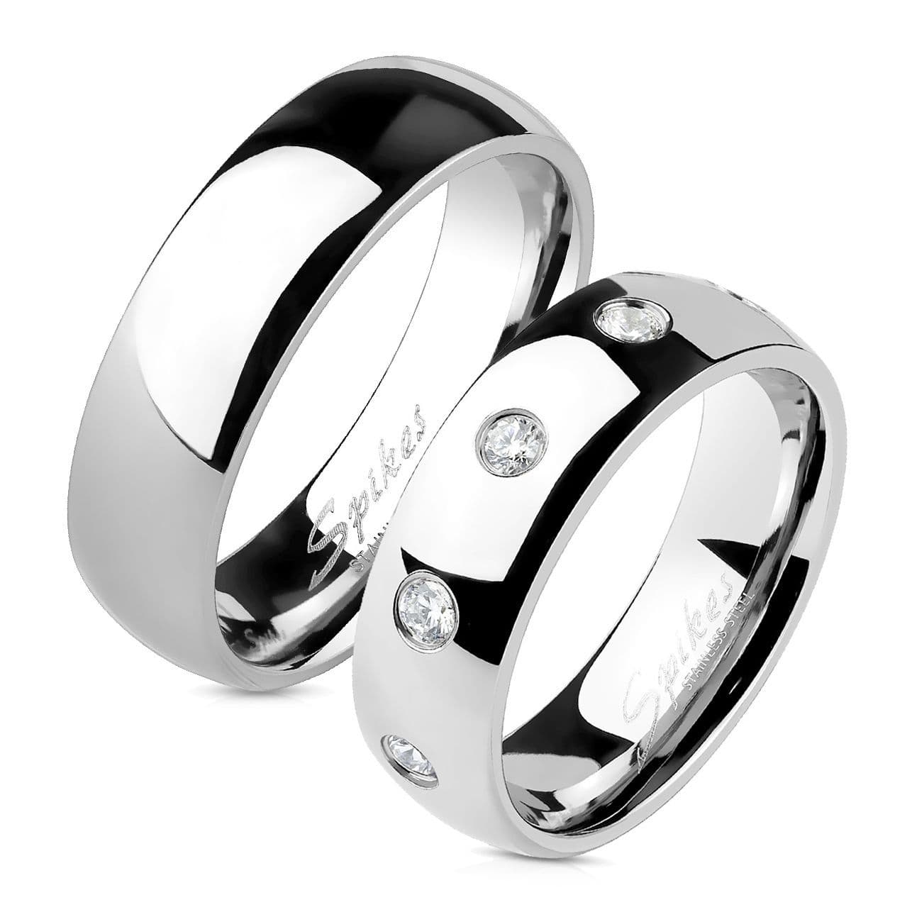 OPR1234 + OPR0100 Snubní prsteny ocel š. 6 mm - pár