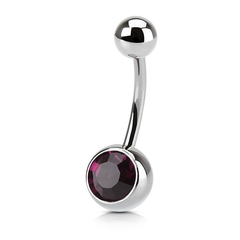 Piercing do pupíku - banánek (fialová)