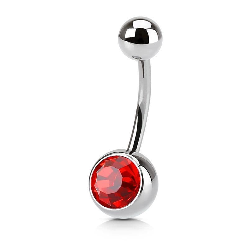 Piercing do pupíku - banánek (červená)