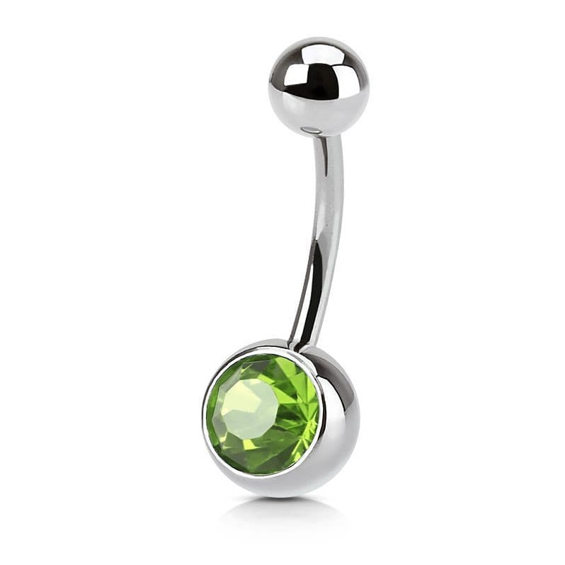 Piercing do pupíku - banánek (světle zelená)