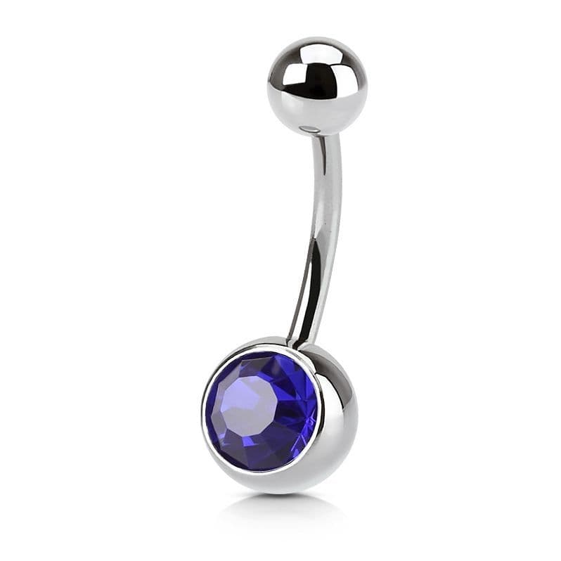 Piercing do pupíku - banánek (tmavě modrá)