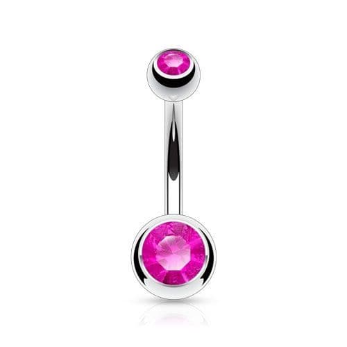 Piercing do pupíku - banánek (tmavě růžová)