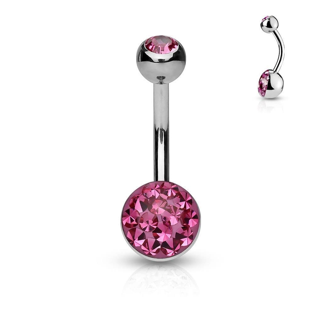 Piercing do pupíku zdobený Crystals from Swarovski (růžová)