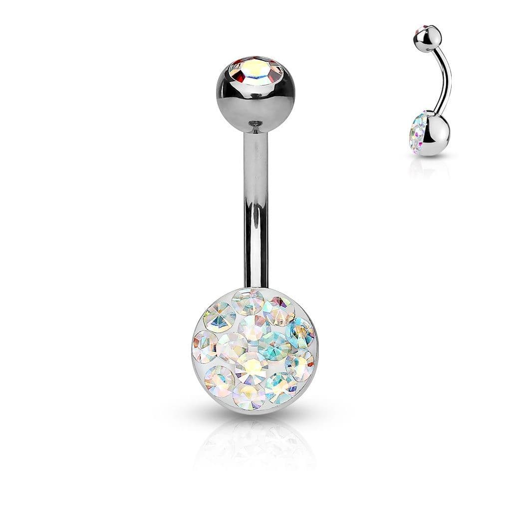 Piercing do pupíku zdobený Crystals from Swarovski (duhová)