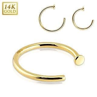 Zlatý piercing do nosu kruh, Au 585/1000 (0,30 g, 1,0 x 10 mm)