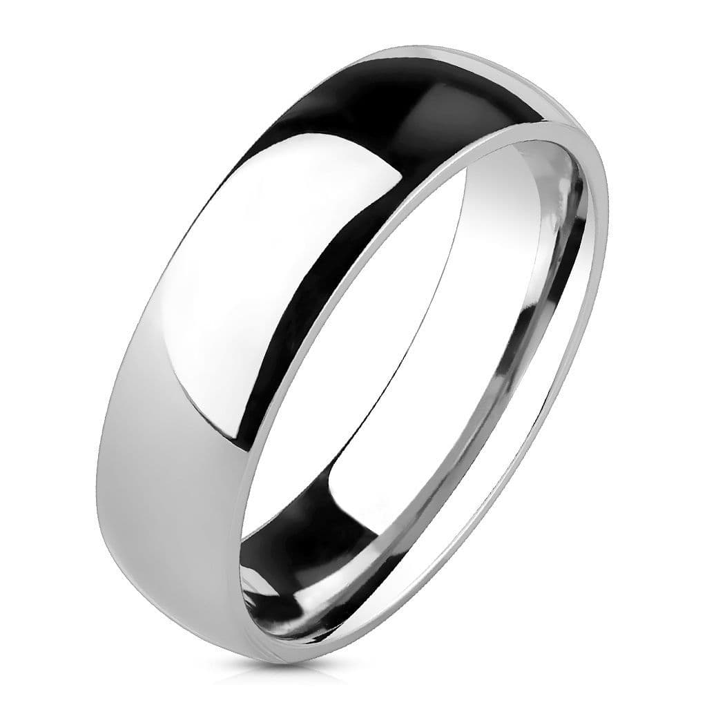 Ocelový prsten lesklý, šíře 6 mm (54)