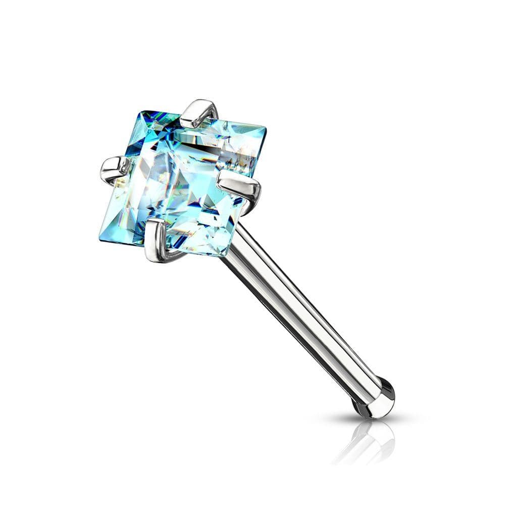 Piercing do nosu čtvereček (tyrkysová)
