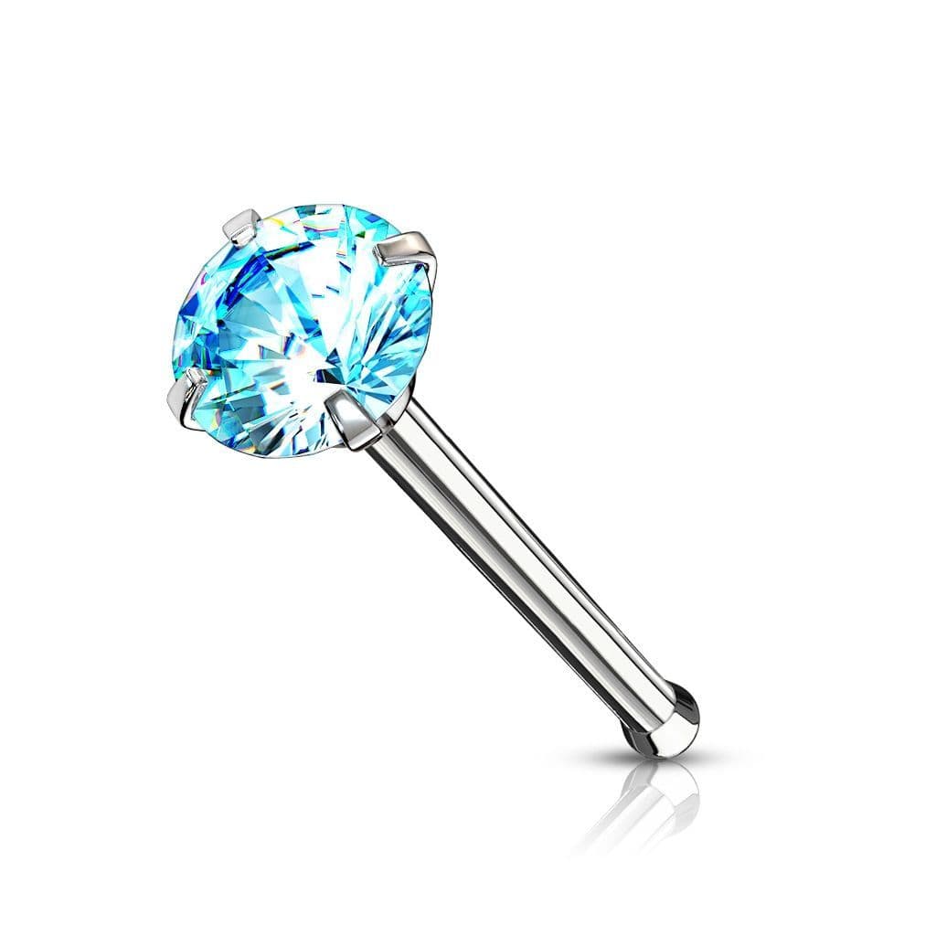 Piercing do nosu - tyrkysový zirkon (3 mm)