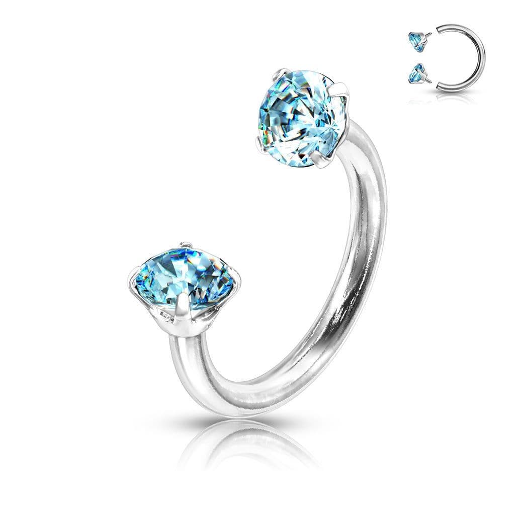 Piercing - podkova s vnitřním závitem (tyrkysová)