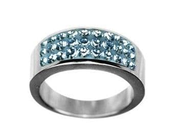 Prsten RSSW04 aqua s krystaly Swarovski Elements