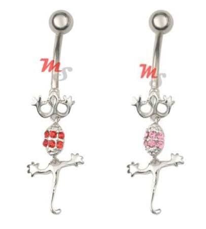 Piercing banánek chirurgická ocel tančící ještěrka MSV1002