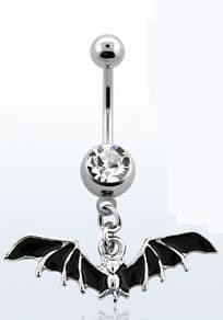 Piercing do pupíku netopýr