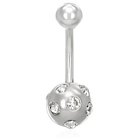 Piercing do pupíku s kamínky LQPC127