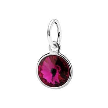 Stříbrný přívěsek s kamenem Crystals from SWAROVSKI, barva: Fuchsia