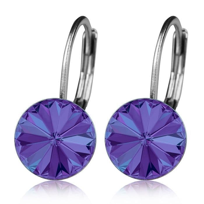 Ocelové náušnice s krystaly Swarovski, HELIOTROPE