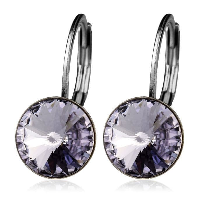 Ocelové náušnice s krystaly Swarovski, SMOKE MAUVE