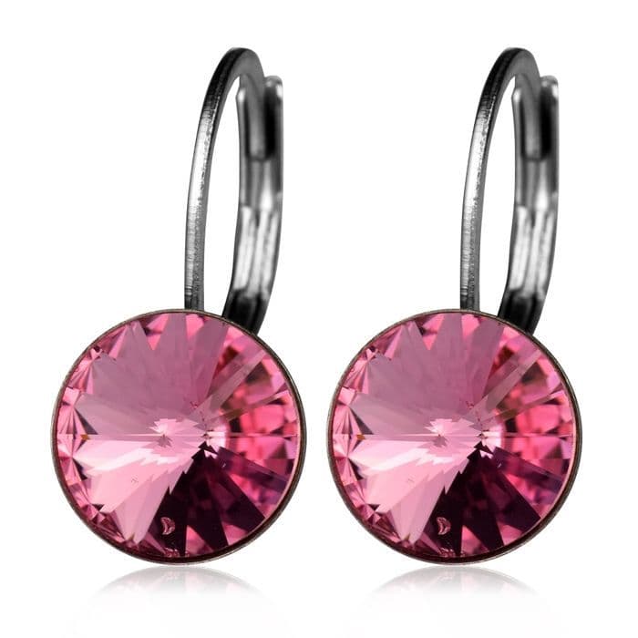 Ocelové náušnice s krystaly Swarovski, BLUSH ROSE