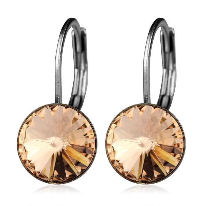 Ocelové náušnice s krystaly Swarovski, SILK