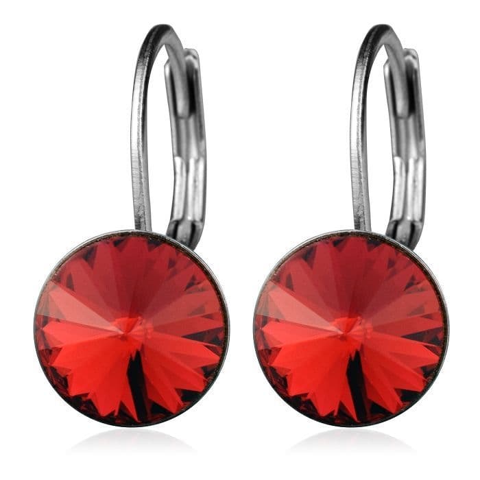 Ocelové náušnice s krystaly Swarovski, SCARLET