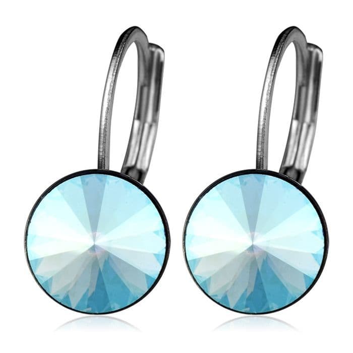 Ocelové náušnice s krystaly Swarovski, BLUE SHADE