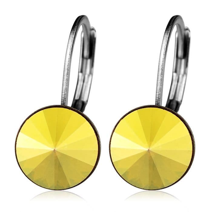 Ocelové náušnice s krystaly Swarovski, METALLIC SUNSHINE