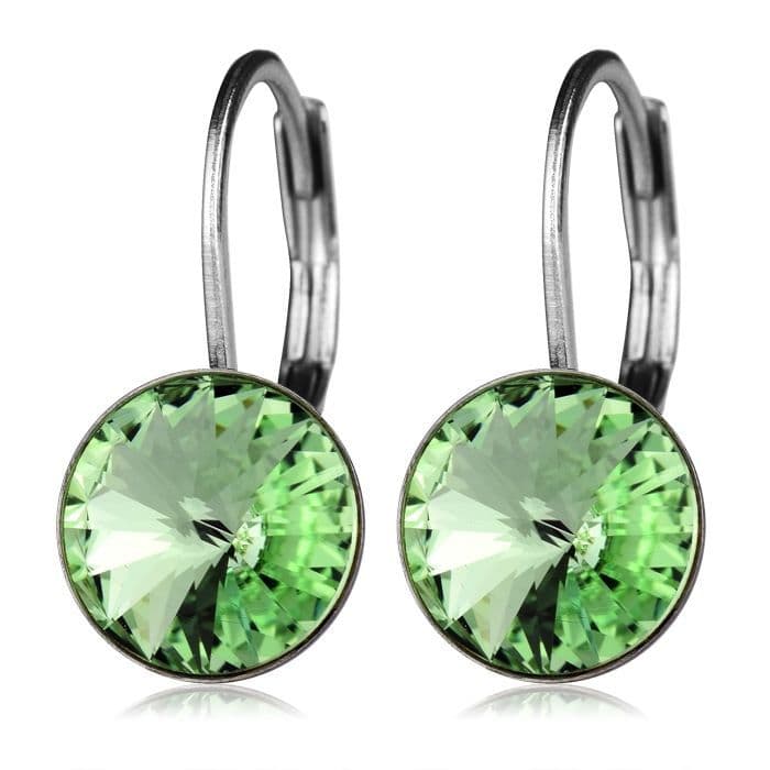 Ocelové Ocelové náušnice s krystaly Swarovski, CHRYSOLITE