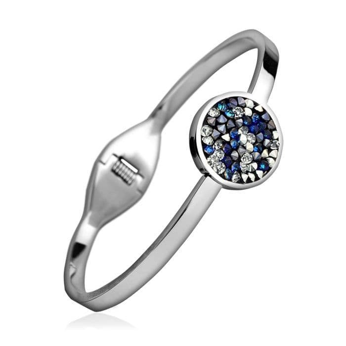 Ocelový náramek s krystaly Crystals from Swarovski BLUE PEPPER