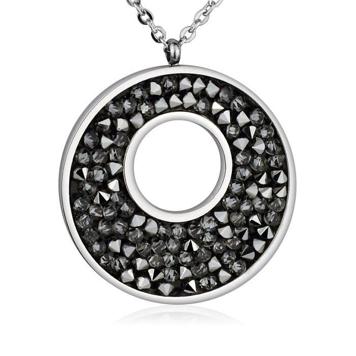 Ocelový náhrdelník s krystaly Crystals from Swarovski, GREY METALISEÉ