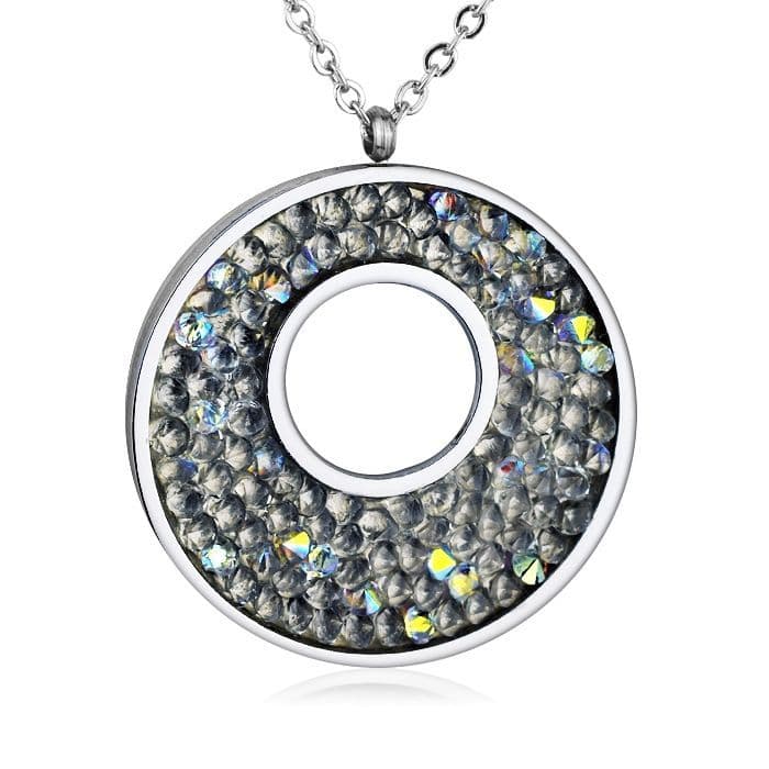 Ocelový náhrdelník s krystaly Crystals from Swarovski, CRYSTAL AB
