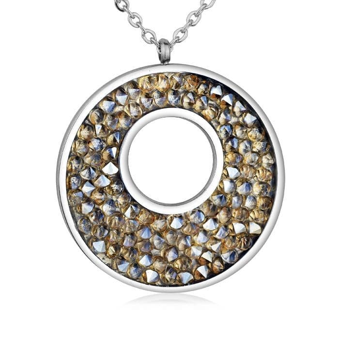 Ocelový náhrdelník s krystaly Crystals from Swarovski, GOLDEN SHADOW