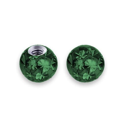 Náhradní kulička s krystaly Swarovski, 3 mm, závit 1,2 mm, barva tmavě zelená
