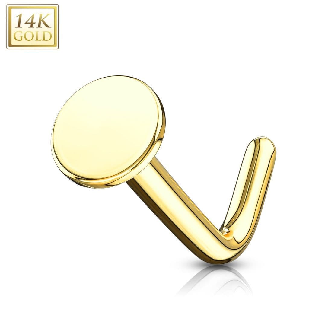 Zlatý piercing do nosu s placičkou, Au 585/1000