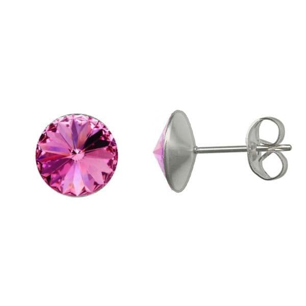 Ocelové náušnice Crystals from Swarovski 6mm, ROSE
