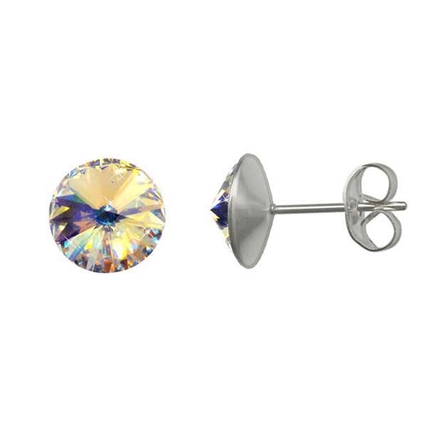Ocelové náušnice Crystals from Swarovski 6mm, AB