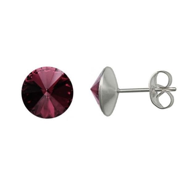 Ocelové náušnice Crystals from Swarovski 6mm, AMETHYST