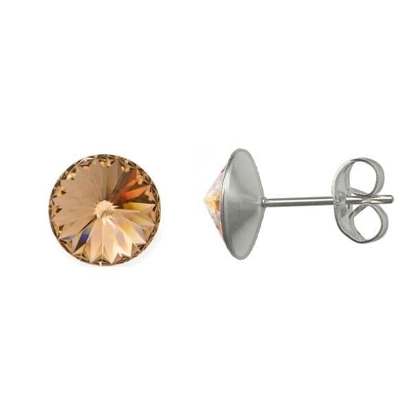 Ocelové náušnice Crystals from Swarovski 6mm, LIGHT PEACH