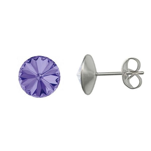 Ocelové náušnice Crystals from Swarovski 6mm, TANZANITE