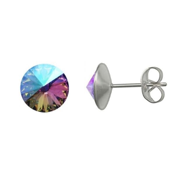 Ocelové náušnice Crystals from Swarovski 6mm, VITRAIL LIGHT